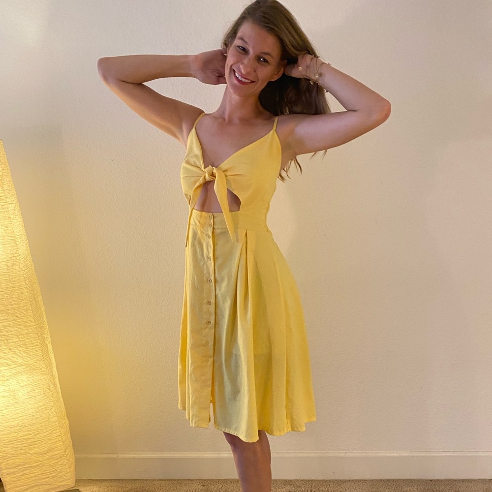 Yellow Summer Dress with Bow